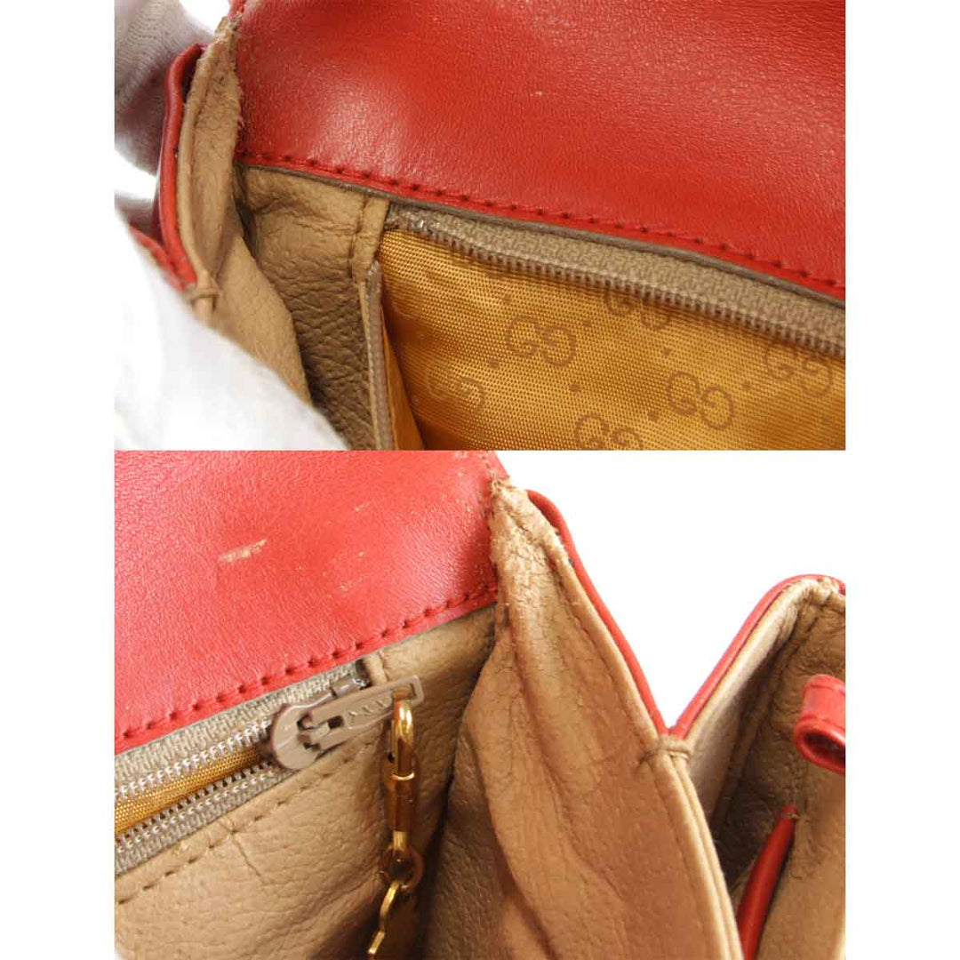 『USED』 
GUCCI グッチ 
 セカンドバッグ 
PVC/レザー  レッド