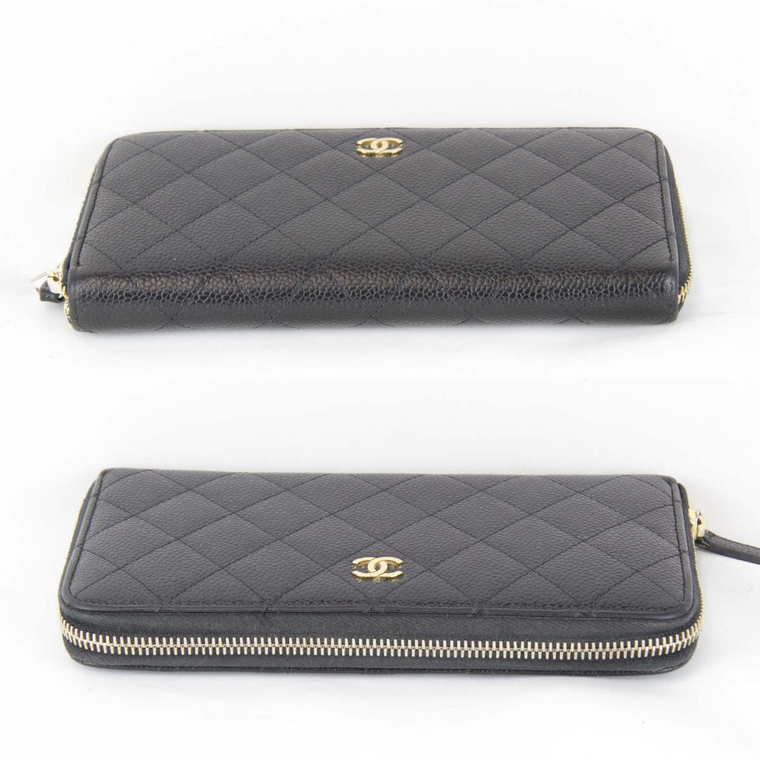 良品『USED』 
CHANEL シャネル 
 長財布 
レザー ブラック