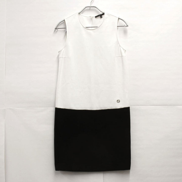 美品『USED』 
GUCCI グッチ 
 ノースリーブ 284260 X8852 ワンピース 
レーヨン/ナイロン /ポリウレタン ホワイト×ブラック