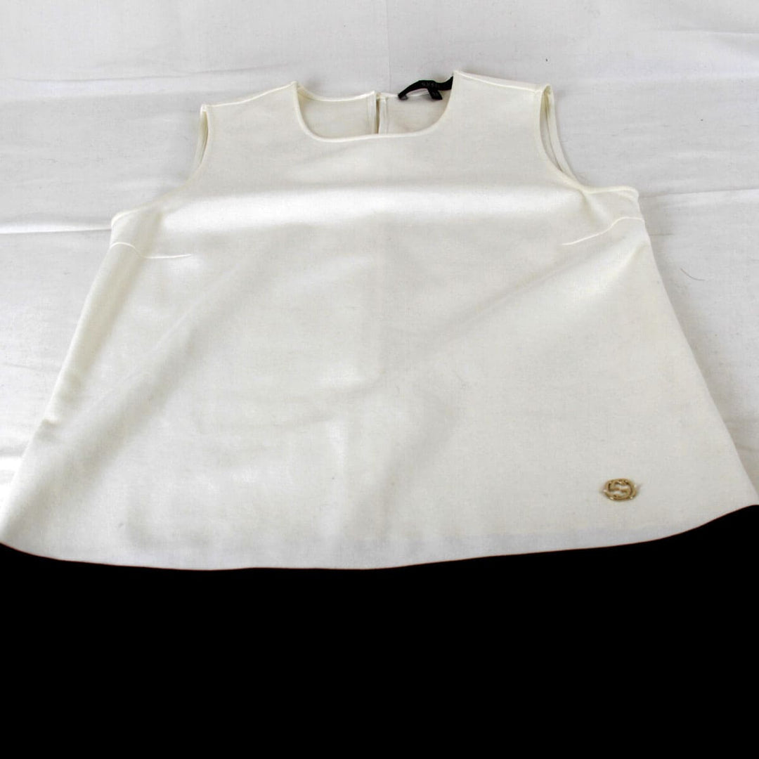 美品『USED』 
GUCCI グッチ 
 ノースリーブ 284260 X8852 ワンピース 
レーヨン/ナイロン /ポリウレタン ホワイト×ブラック