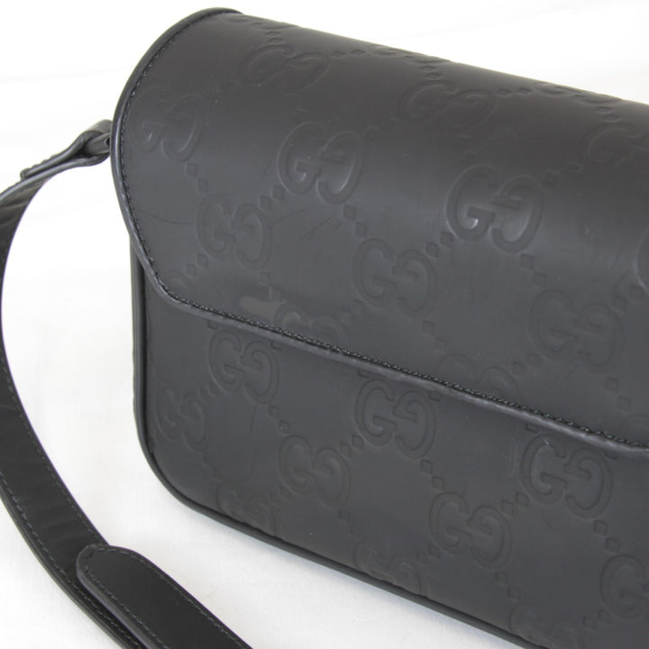 【価格改定】美品『USED』 
GUCCI グッチ 
 スパーミニバッグ 794062・1147 ショルダーバッグ 
ラバー ブラック