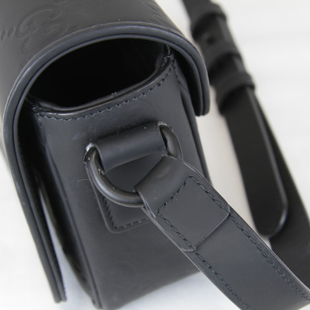 【価格改定】美品『USED』 
GUCCI グッチ 
 スパーミニバッグ 794062・1147 ショルダーバッグ 
ラバー ブラック