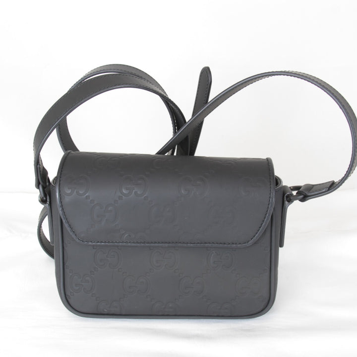 【価格改定】美品『USED』 
GUCCI グッチ 
 スパーミニバッグ 794062・1147 ショルダーバッグ 
ラバー ブラック