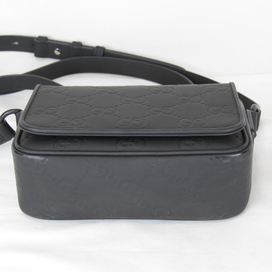 【価格改定】美品『USED』 
GUCCI グッチ 
 スパーミニバッグ 794062・1147 ショルダーバッグ 
ラバー ブラック