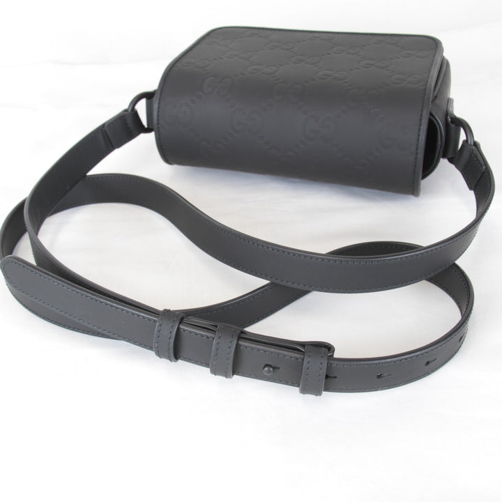 【価格改定】美品『USED』 
GUCCI グッチ 
 スパーミニバッグ 794062・1147 ショルダーバッグ 
ラバー ブラック