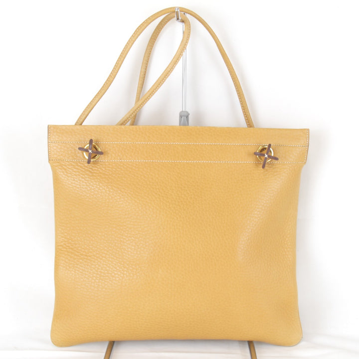 良品『USED』 
HERMES エルメス 
 アリーヌ 〇L刻印 ショルダーバッグ 
レザー オレンジキャメル 薄型 高級 ハイブランド タイムレス