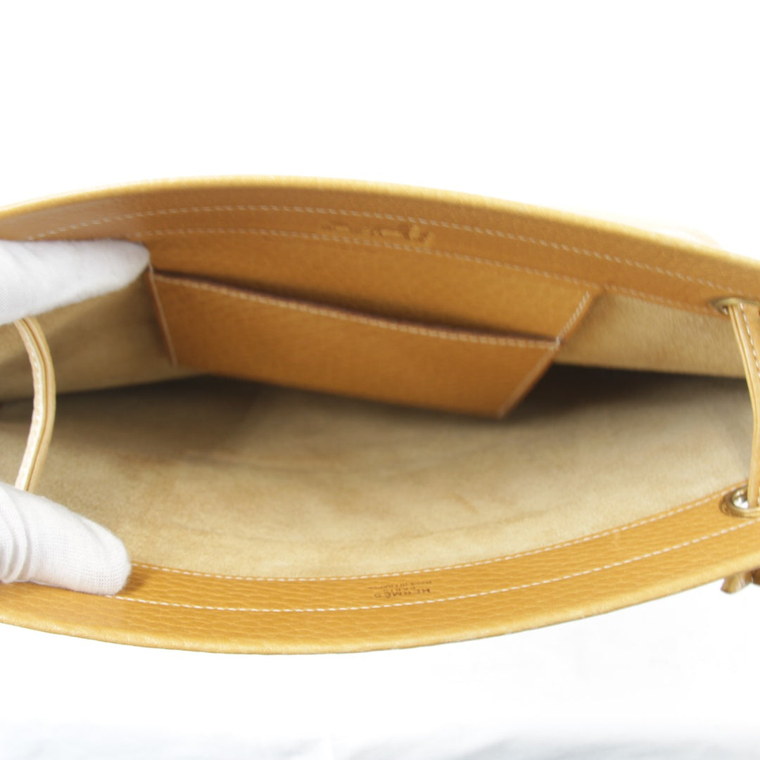 良品『USED』 
HERMES エルメス 
 アリーヌ 〇L刻印 ショルダーバッグ 
レザー オレンジキャメル 薄型 高級 ハイブランド タイムレス