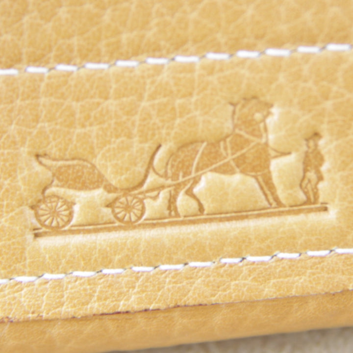 良品『USED』 
HERMES エルメス 
 アリーヌ 〇L刻印 ショルダーバッグ 
レザー オレンジキャメル 薄型 高級 ハイブランド タイムレス