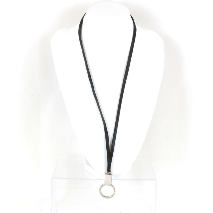 『USED』 
BVLGARI ブルガリ 
 ネックストラップ ストラップ 
レザー/メタル  シルバーカラー×ダークブラウン