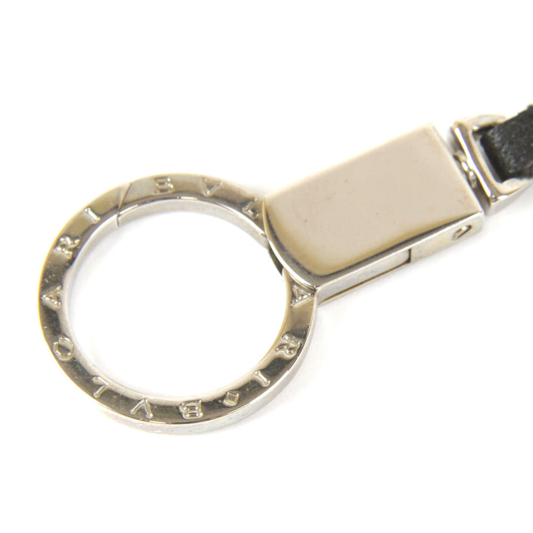 『USED』 
BVLGARI ブルガリ 
 ネックストラップ ストラップ 
レザー/メタル  シルバーカラー×ダークブラウン