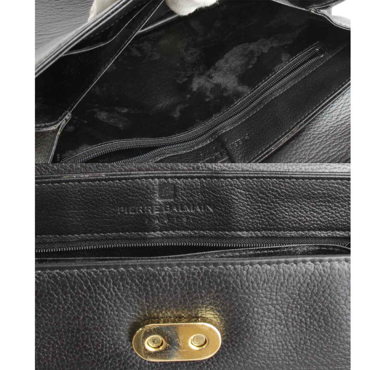 『USED』 
PIERRE BALMAIN ピエール・バルマン 
 2Way ハンドバッグ 
レザー ブラック