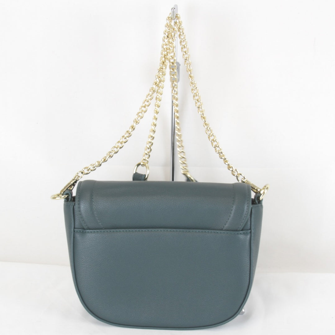 美品『一部難有』 
MARY QUANT マリークヮント 
 デイジー チェーンショルダー ショルダーバッグ 
レザー グリーン