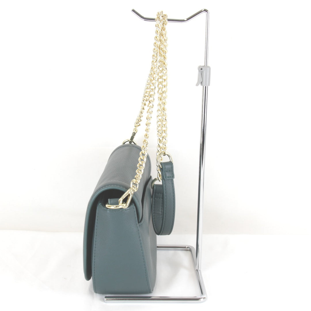 美品『一部難有』 
MARY QUANT マリークヮント 
 デイジー チェーンショルダー ショルダーバッグ 
レザー グリーン