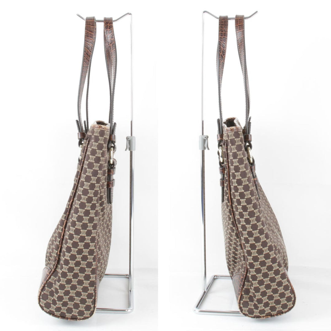 『USED』 
CELINE セリーヌ 
 マカダム柄 ハンドバッグ 
キャンバス ブラウン