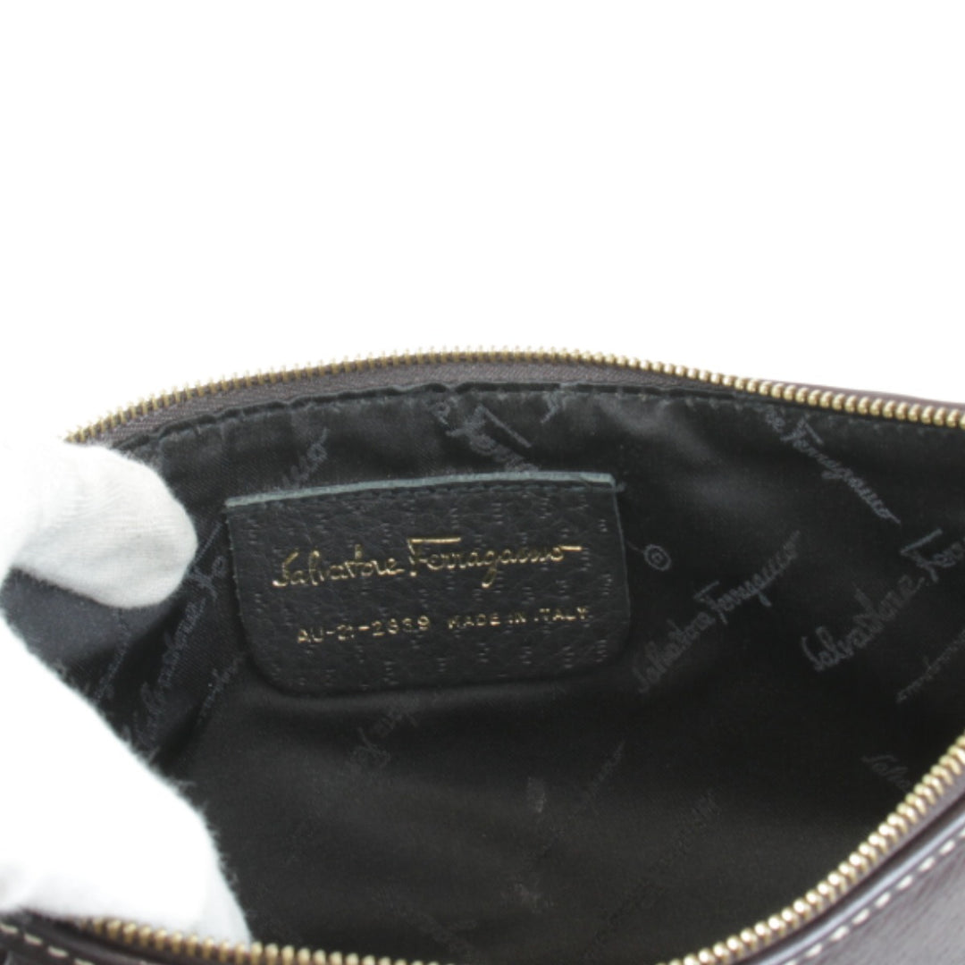 【価格改定】良品『USED』 
Salvatore Ferragamo フェラガモ 
 ショルダーバッグ 
レザー ブラウン