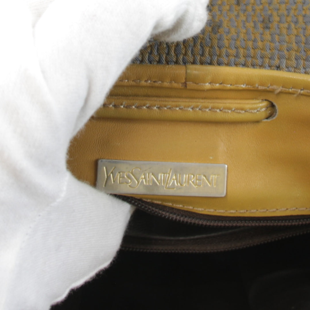 【価格改定】『USED』 
YVES SAINT LAURENT イヴ・サンローラン 
 ヴィンテージ タッセル ショルダーバッグ 
キャンバス/レザー ベージュ