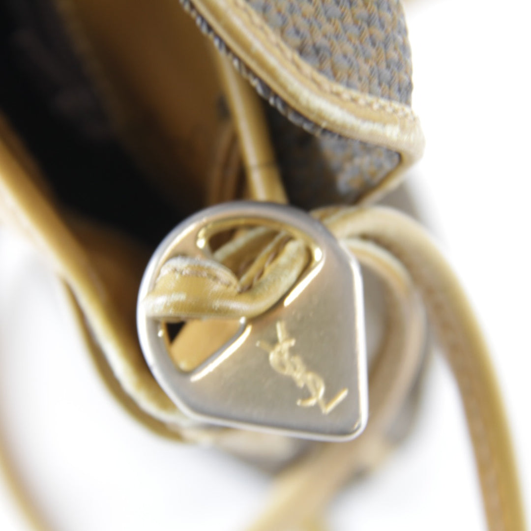 【価格改定】『USED』 
YVES SAINT LAURENT イヴ・サンローラン 
 ヴィンテージ タッセル ショルダーバッグ 
キャンバス/レザー ベージュ