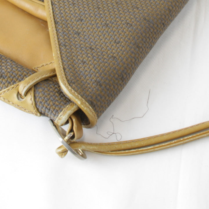 【価格改定】『USED』 
YVES SAINT LAURENT イヴ・サンローラン 
 ヴィンテージ タッセル ショルダーバッグ 
キャンバス/レザー ベージュ