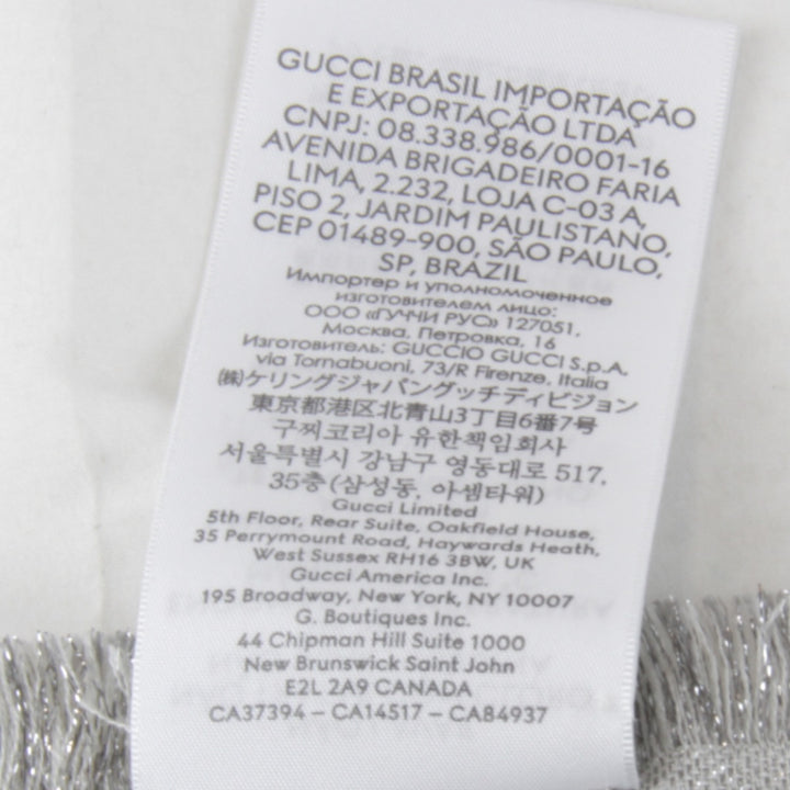 美品『USED』 
GUCCI グッチ 
 809226 3GC46 ショール 
ウール/シルク ホワイト