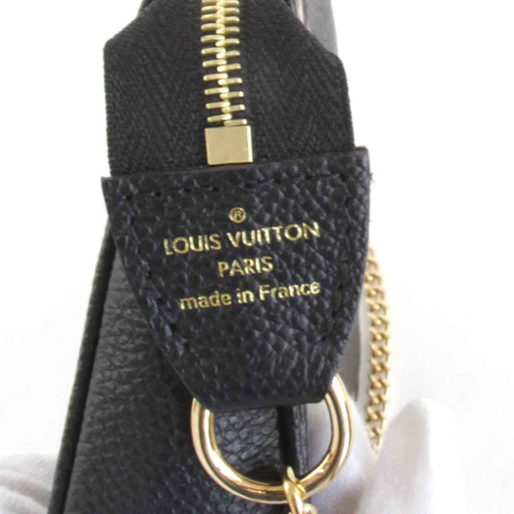 美品『USED』 
LOUIS VUITTON ルイ・ヴィトン 
 ミニポシェットアクセソワール M80732 アクセサリーポーチ 
レザー ブラック