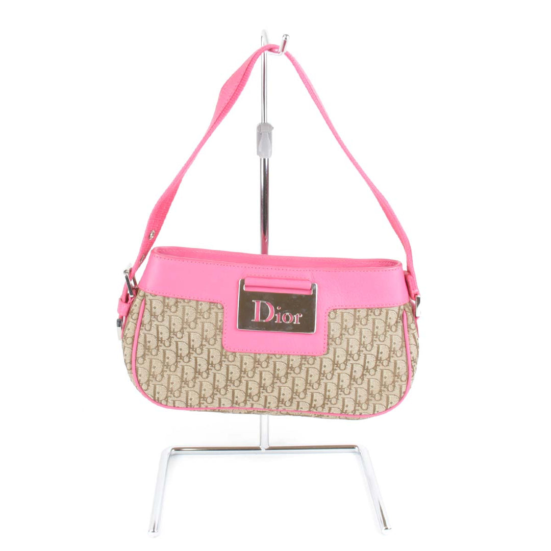 良品『USED』 
Christian Dior クリスチャンディオール 
 ショルダーバッグ 
キャンバス ピンク