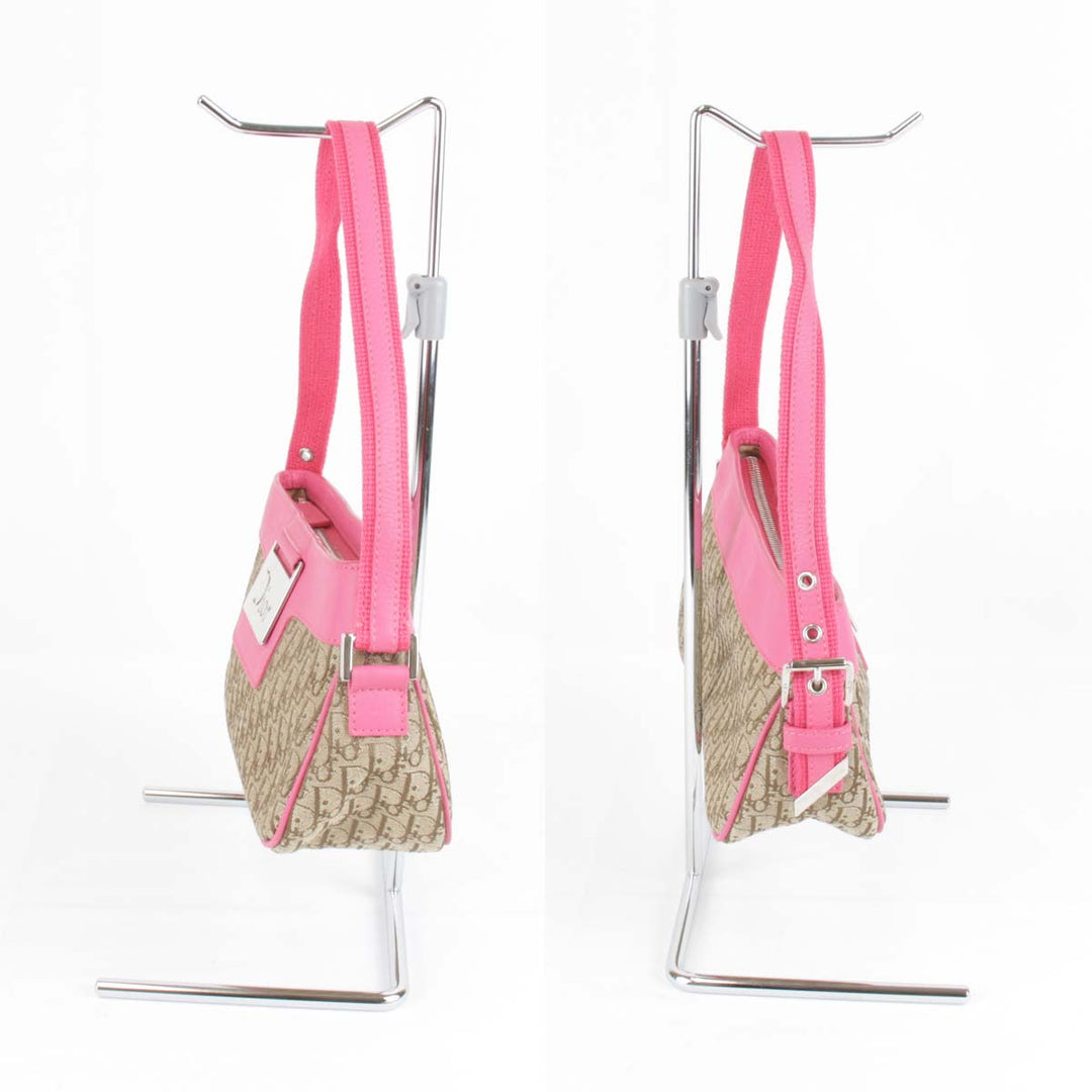 良品『USED』 
Christian Dior クリスチャンディオール 
 ショルダーバッグ 
キャンバス ピンク