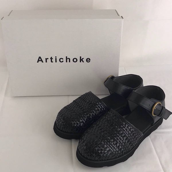 『USED』 
 
 antiqua Artichoke アンティカ アーティーチョーク メッシュサンダル Sサイズ サンダル 
合成皮革 ブラック