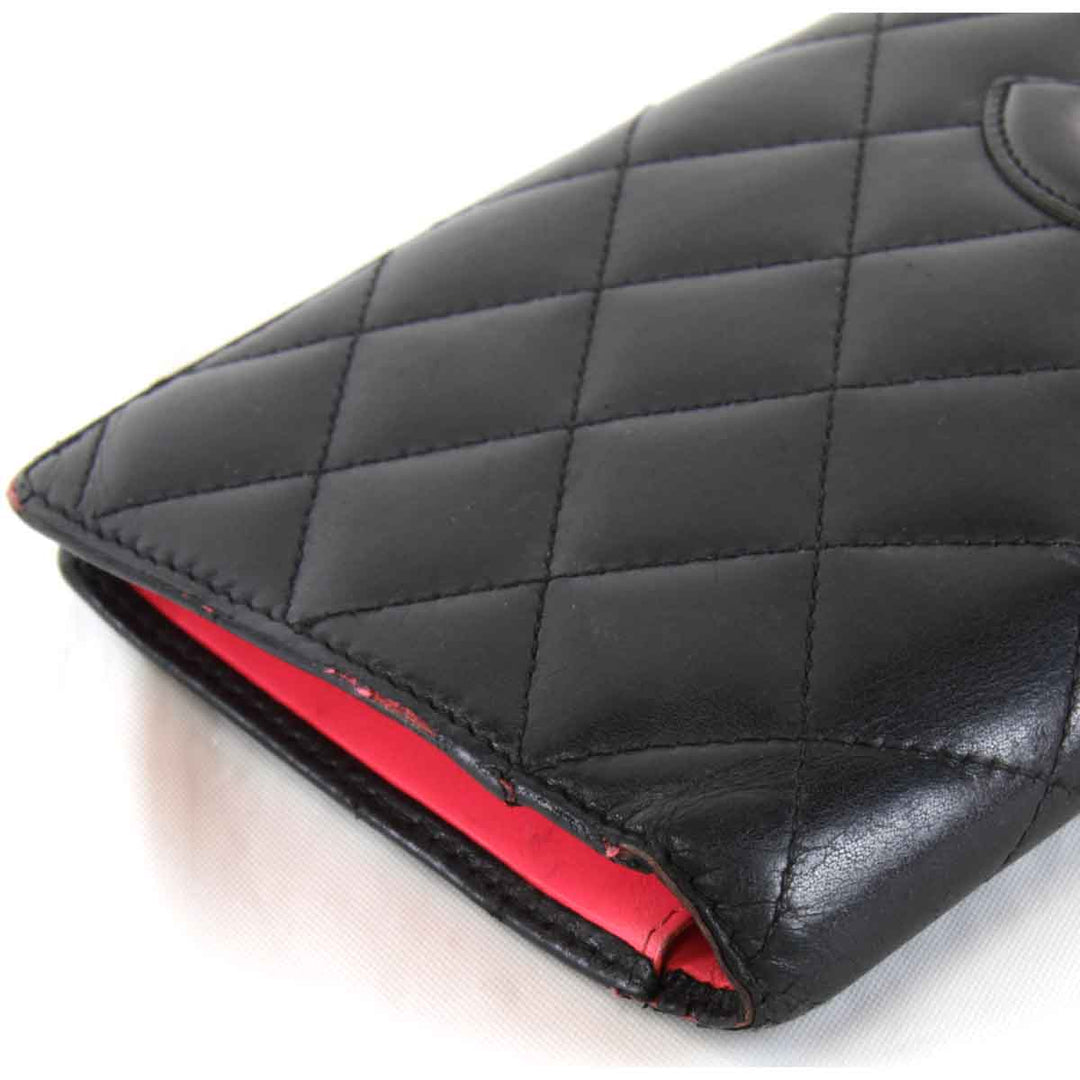 『USED』 
CHANEL シャネル 
 カンボンライン 長財布 
レザー ブラック