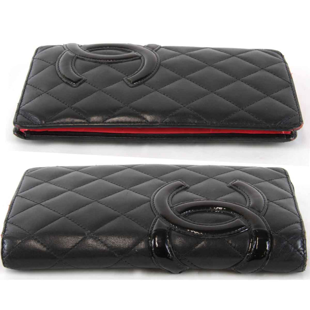 『USED』 
CHANEL シャネル 
 カンボンライン 長財布 
レザー ブラック