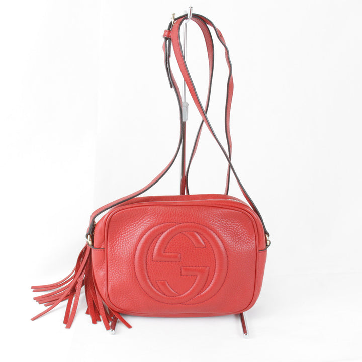 『USED』 
GUCCI グッチ 
 308364 498879 ショルダーバッグ 
レザー レッド