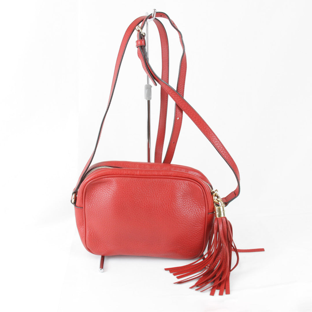 『USED』 
GUCCI グッチ 
 308364 498879 ショルダーバッグ 
レザー レッド