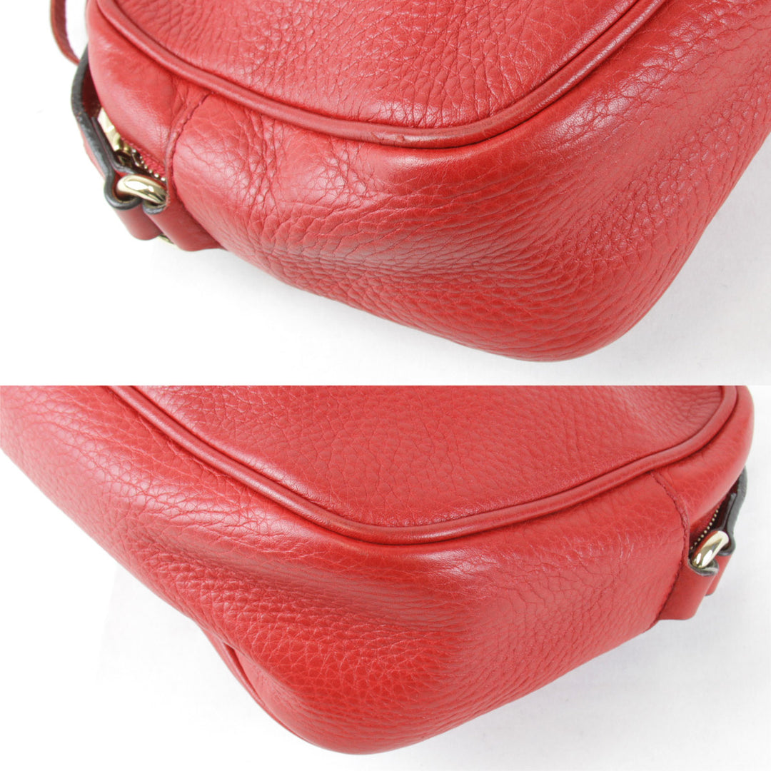 『USED』 
GUCCI グッチ 
 308364 498879 ショルダーバッグ 
レザー レッド