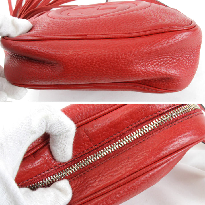 『USED』 
GUCCI グッチ 
 308364 498879 ショルダーバッグ 
レザー レッド