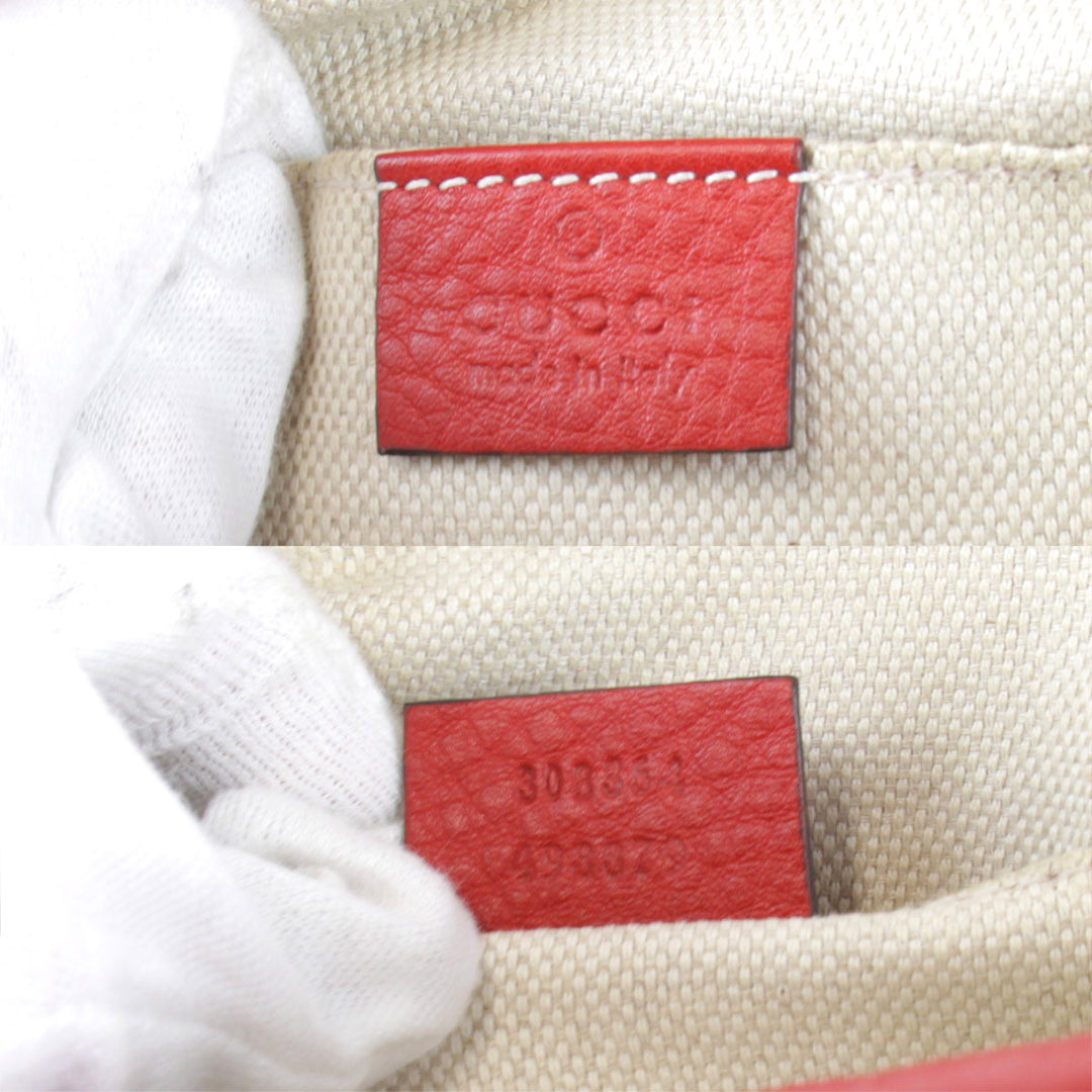 『USED』 
GUCCI グッチ 
 308364 498879 ショルダーバッグ 
レザー レッド