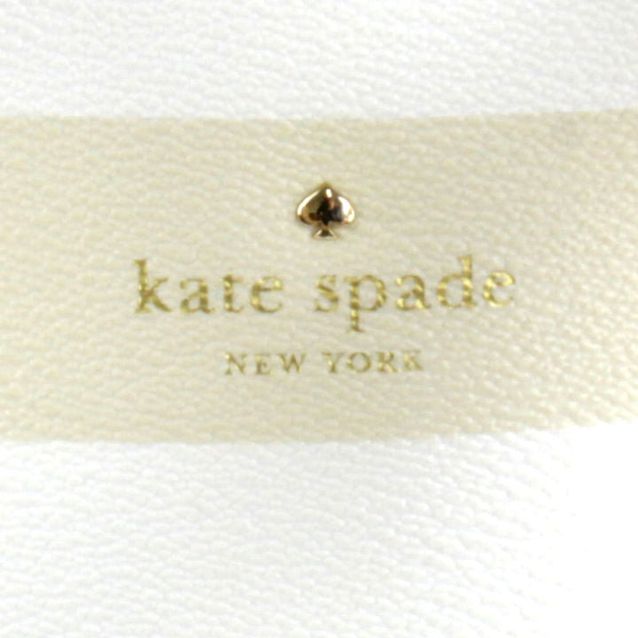 良品『USED』 
Kate Spade ケイトスペード 
 ボーダー トートバッグ 
PVCコーティングキャンバス ベージュ×ホワイト
