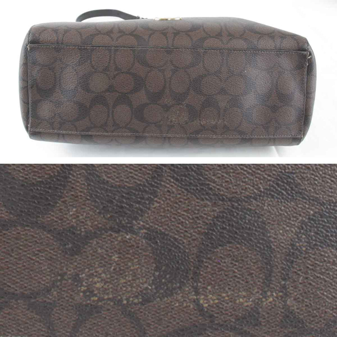 良品『USED』 
COACH コーチ 
 シグネチャー 2way(ベルト穴開け)  F34899 ショルダーバッグ 
PVCコーティングキャンバス ブラウン