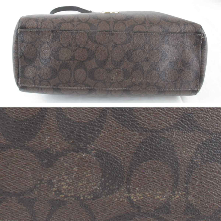 良品『USED』 
COACH コーチ 
 シグネチャー 2way(ベルト穴開け)  F34899 ショルダーバッグ 
PVCコーティングキャンバス ブラウン