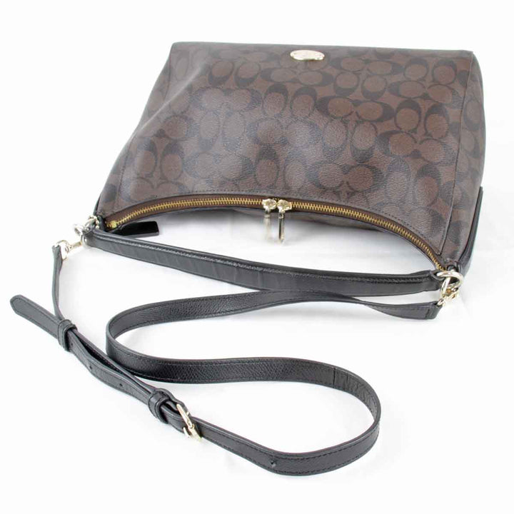 良品『USED』 
COACH コーチ 
 シグネチャー 2way(ベルト穴開け)  F34899 ショルダーバッグ 
PVCコーティングキャンバス ブラウン