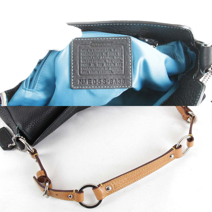 美品『USED』 
COACH コーチ 
 8A38 ショルダーバッグ 
レザー ネイビー