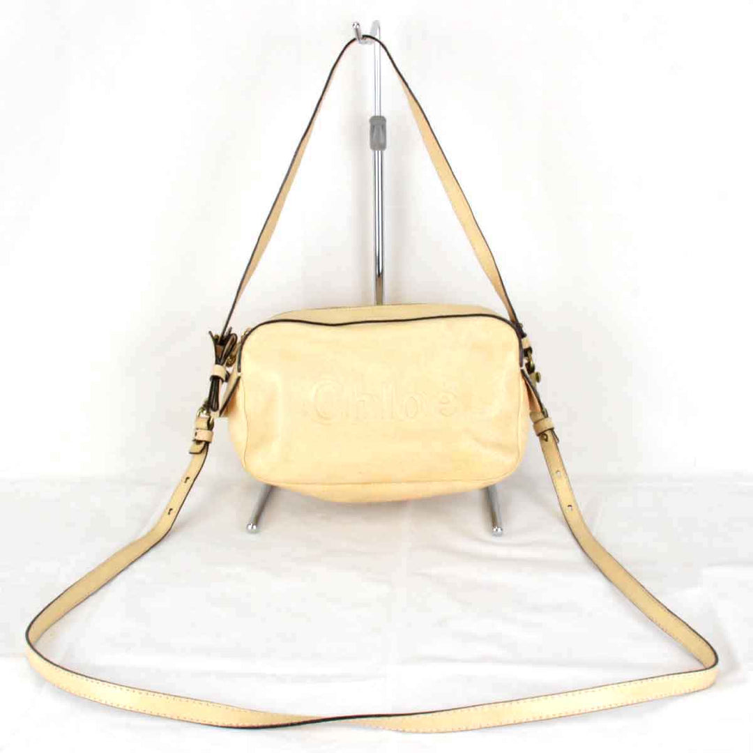 『USED』 
Chloe クロエ 
 ショルダーバッグ 
レザー ベージュ