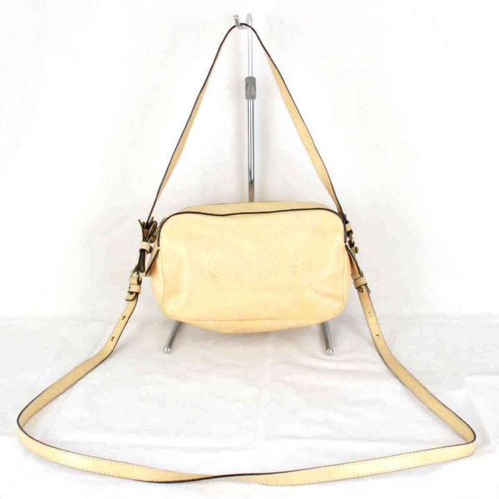 『USED』 
Chloe クロエ 
 ショルダーバッグ 
レザー ベージュ