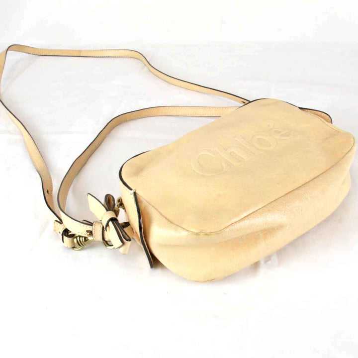 『USED』 
Chloe クロエ 
 ショルダーバッグ 
レザー ベージュ
