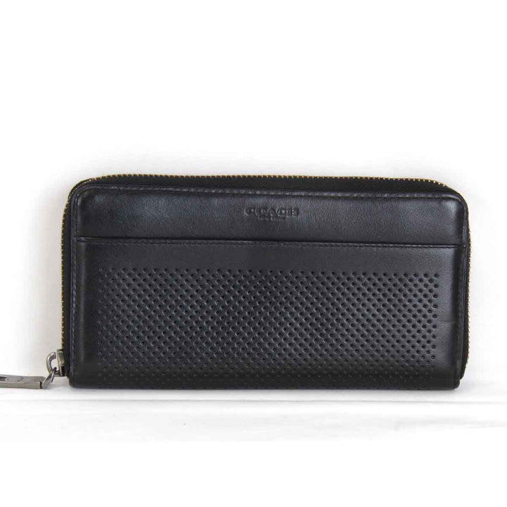 『USED』 
COACH コーチ 
 ラウンドジップ 長財布 
レザー ブラック