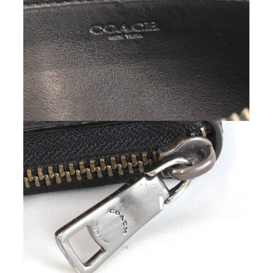 『USED』 
COACH コーチ 
 ラウンドジップ 長財布 
レザー ブラック
