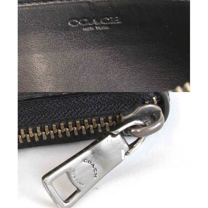 『USED』 
COACH コーチ 
 ラウンドジップ 長財布 
レザー ブラック