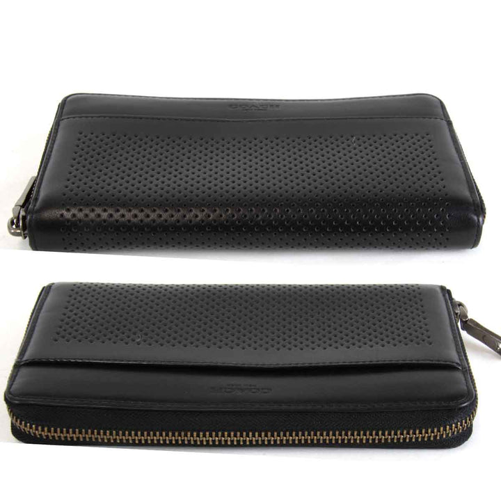 『USED』 
COACH コーチ 
 ラウンドジップ 長財布 
レザー ブラック