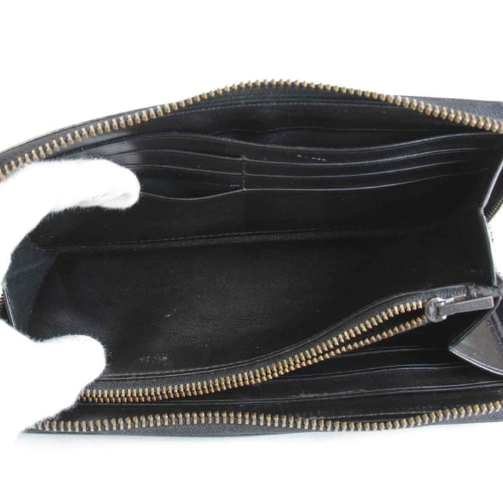 『USED』 
COACH コーチ 
 ラウンドジップ 長財布 
レザー ブラック