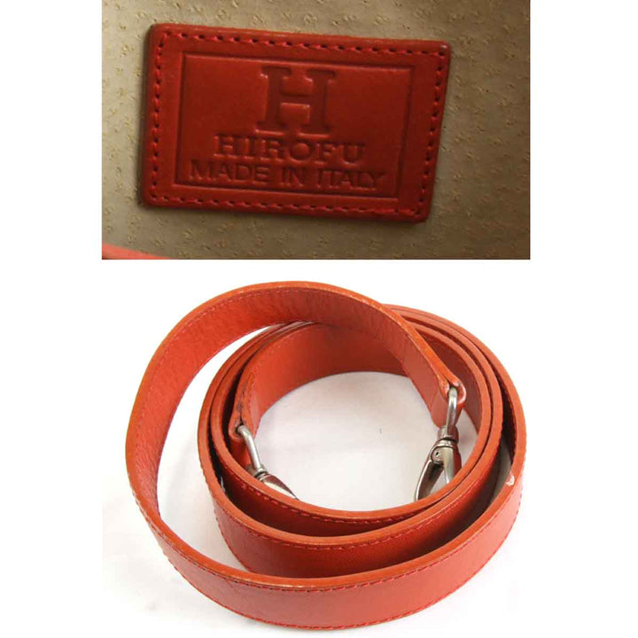 『USED』 
HIROFU ヒロフ 
 ショルダーバッグ 
レザー オレンジ