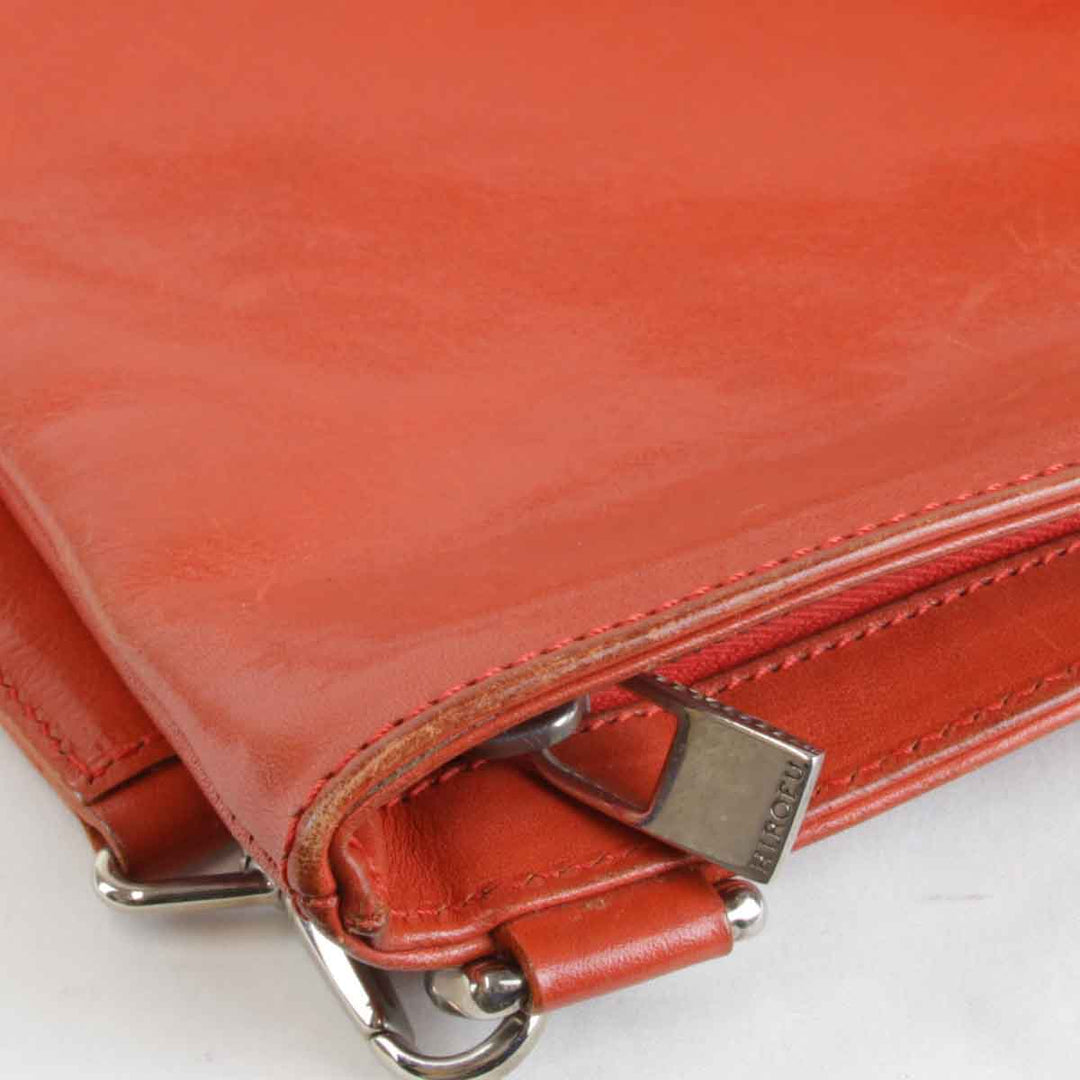 『USED』 
HIROFU ヒロフ 
 ショルダーバッグ 
レザー オレンジ