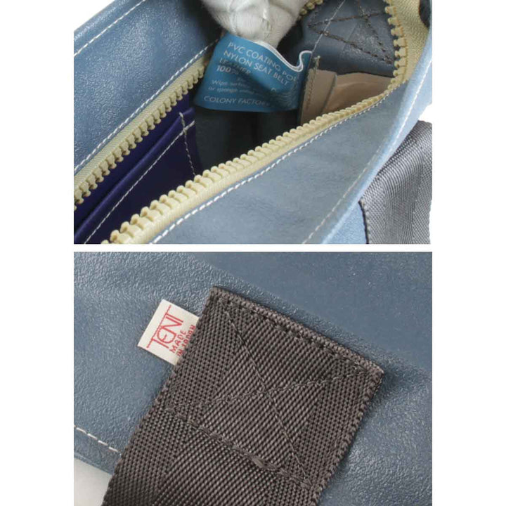 美品『USED』 
 
 TENT KEVIN 2way ショルダーバッグ 
レザー/ナイロン ブルー系